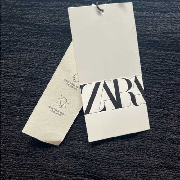 Zara Buttoned Black Textured Knit Midi Skirt Gold Side Buttons & Slit Size L - Picture 3 of 10